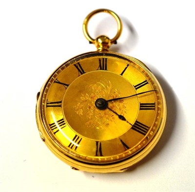 Lot 1032 - A Lady's 18ct Gold Fob Watch, signed J W Benson, 58 & 60 Ludgate Hill, London, 1869, lever...