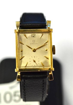 Lot 1059 - A Plated Wristwatch, signed Omega, circa 1948, (calibre 301) lever movement numbered 11506332,...