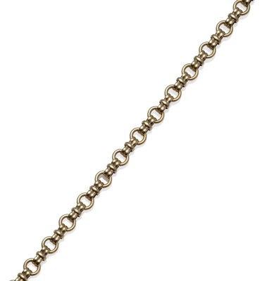 Lot 1116 - A 9 Carat Gold Fancy Link Chain, bar links alternate with loop links, length 41cm