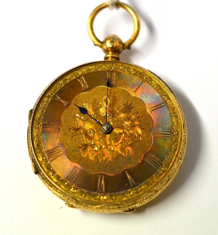 Lot 1125 An 18ct Gold Fob Watch, 1853, lever