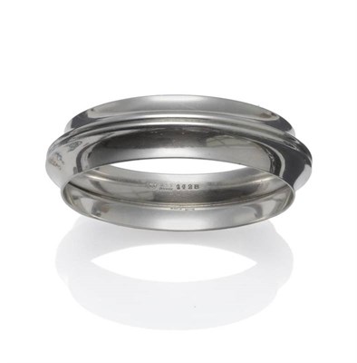 Lot 1166 - A Silver Bangle, by Georg Jensen, of grooved design, model number 142B