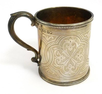 Lot 1188 - A Victorian Silver Christening Mug, Edward Ker Reid, London 1868, the cylindrical body with...