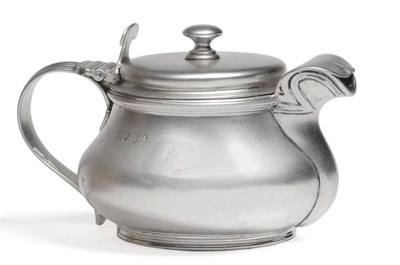 Lot 1197 - A George IV Silver Mint Sauce Jug, Robert Hennell, London 1822, with a hinged lid, strap...