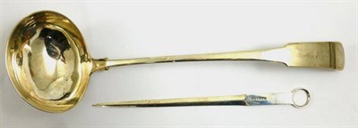 Lot 1199 - A George III Scottish Silver Soup Ladle, George Fenwick, Edinburgh 1816, Fiddle pattern,...