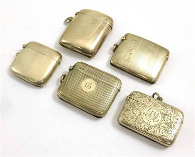 Lot 1222 - A Victorian Silver Vesta, Hayes Brothers, Birmingham 1894, rectangular with allover decoration...