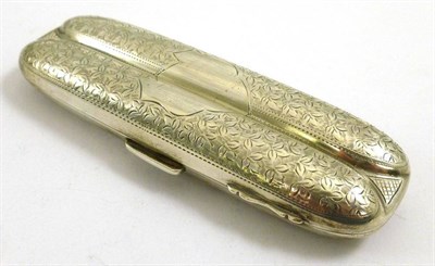 Lot 1224 - An Edward VII Silver Cigar Case, maker's mark JG, Birmingham 1907, two divisions, with typical...