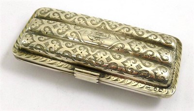 Lot 1225 - A Victorian Silver Cigar Case, maker's mark D&M, Birmingham 1870, with three divisions and...