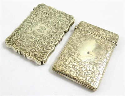 Lot 1229 - A Victorian Silver Card Case, Alfred Taylor, Birmingham 1868, with allover engraved decoration...