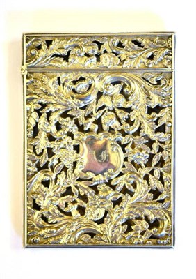 Lot 1230 - A Victorian Silver Card Case, Nathaniel Mills, London 1841, each side with pierced and embossed...