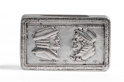 Lot 1235 - A Portugese 833 Standard Silver Snuff Box, Oporto, late 19th century, the hinged lid decorated with