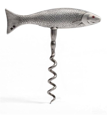 Lot 1241 - A George V Silver Novelty Corkscrew, G W Lewis & Co, Birmingham 1935, the handle...