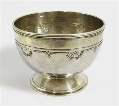 Lot 1242 - An Arts & Crafts Silver Bowl, Guild of Handicraft, London 1928, the hand beaten bowl decorated with