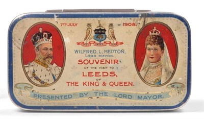 Lot 1251 - An Edward VII Royal Commemorative Silver Box, Cooper Brothers & Sons Ltd, Sheffield 1908, the...