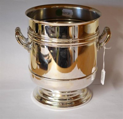 Lot 1000 - A Christofle Silver Plated Champagne Cooler, with acanthus leaf capped handles, 23cm high