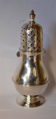 Lot 1022 - A Modern Silver Sugar Caster, Walker & Hall, Sheffield 1969, in the Queen Anne style with, 17cm...