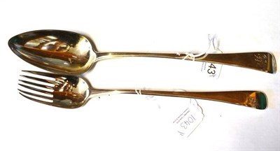 Lot 1043 - A George III Silver Basting Spoon, William Sumner I, London 1806, 32cm long; A George III...