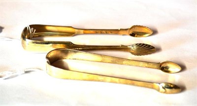 Lot 1044 - Two Pairs of George III Scottish Provincial Silver Sugar Tongs, Edward Livingstone, Dundee...