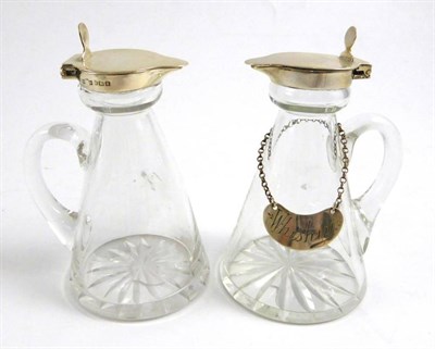 Lot 1070 - A Pair of George V Silver Mounted Whisky Tots, Asprey & Co Ltd, London 1918, with tapering...