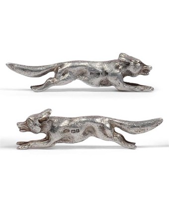 Lot 1073 - A Pair of George V Silver Fox Models, William Hutton & Sons Ltd, Sheffield 1910 & 1912, each...