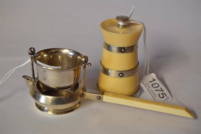 Lot 1075 - An Edward VII Silver Strainer, Asprey & Co Ltd, London 1907, modelled as a teapot with a...