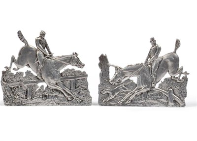 Lot 1081 - Hunting Interest: A Pair of Victorian Silver Menu Holders, Samuel Jacob, London 1897, each cast...