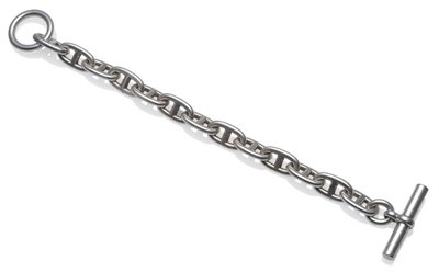 Lot 1127 - A Silver Bracelet, by Hermes, of 'bit' form, length 21cm