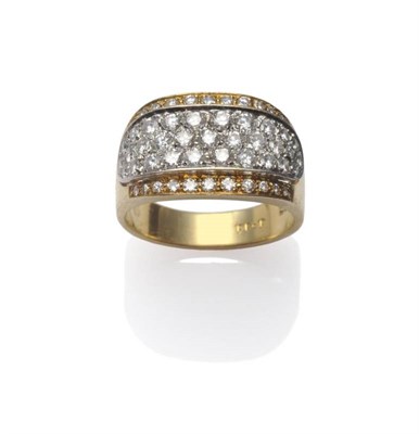 Lot 1144 - A Diamond Cluster Ring, round brilliant cut diamonds pavé set within a white oval frame, with...