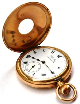 Lot 1193 - A 9ct Gold Full Hunter Quarter Repeating Keyless Pocket Watch, 1912, lever movement, two...