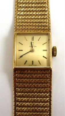 Lot 1203 - A Lady's 9ct Gold Wristwatch, signed Omega, 1967, (calibre 484) lever movement numbered...