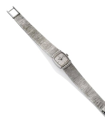 Lot 1237 - A Lady's 18ct White Gold Diamond Set Wristwatch, signed Vulcain, circa 1965, lever movement,...