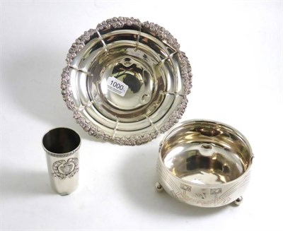 Lot 1000 - A 20th Century Latvian .875 Silver Beaker, of tapering form, with an applied border and crest,...