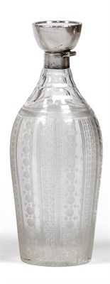 Lot 1020 - A George V Large Silver Mounted Glass Flask, Cooper Brothers & Sons Ltd., Sheffield 1921, of mallet