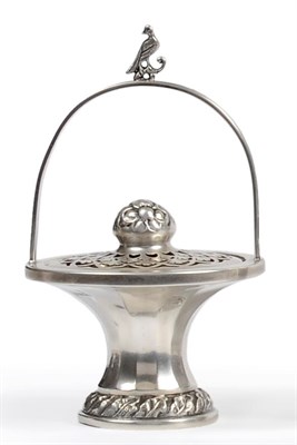 Lot 1021 - A George V Small Silver Pot Pourri Basket, George Nathan & Ridley Hayes, Birmingham 1915, of...