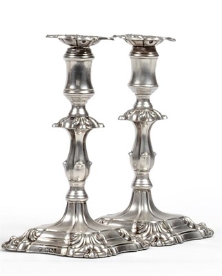 Lot 1025 - A Pair of Victorian Silver Tapersticks, Martin, Hall & Co (Richard Martin & Ebenezer Hall),...