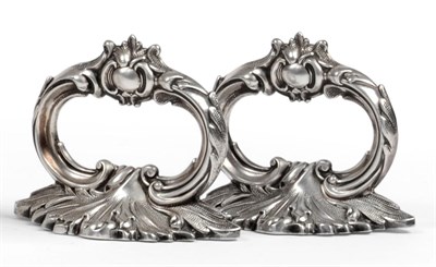 Lot 1026 - A Pair of Victorian Entree Dish Handles, W & C Sissons, circa 1900, with double C loops and...