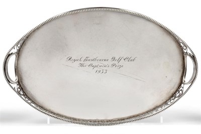 Lot 1027 - A Victorian Oval Tray, Charles Stuart Harris, London 1898, oval with pierced sides, an applied...