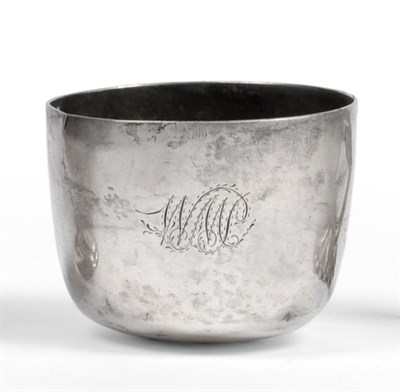 Lot 1046 - A Charles II Silver Tumbler Cup, maker's mark EG, London 1679, plain circular form with a domed...