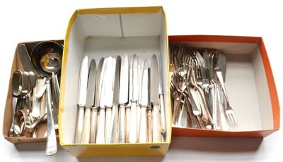 Lot 1073 - A 20th Century Service of .800 Silver Table Flatware, each stamped 800, of plain form with a simple