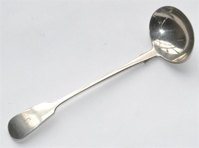 Lot 1095 - A Scottish Provincial Silver Toddy Ladle, Alex Cameron, Dundee, Fiddle pattern, engraved with...
