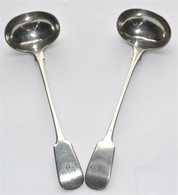 Lot 1097 - A Pair of Scottish Provincial Silver Toddy Ladle, G & A Booth, Aberdeen, Fiddle pattern,...