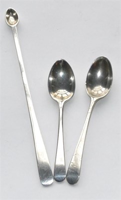 Lot 1100 - A George III Silver Snuff/Miniature Spoon, probably George Smith (III) & William Fearn, London...
