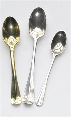 Lot 1101 - An 18th Century Silver Gilt Snuff/Miniature Spoon, maker's mark partially struck, Hanoverian...