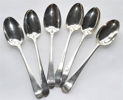Lot 1103 - A Set of Six George III Silver Tablespoons, Hester Bateman, London 1777, Old English pattern...