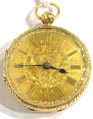 Lot 1145 - An 18ct Gold Pocket Watch, signed JJCohen, Manchester, 1834, lever movement with dust cover,...