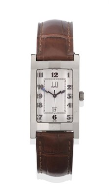 Lot 1163 - A Stainless Steel Calendar Centre Seconds Wristwatch, signed Dunhill, circa 2005, quartz...