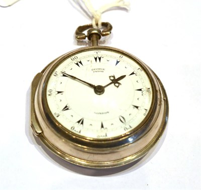 Lot 1189 - A Silver Pair Cased Verge Pocket Watch made for the Turkish Market, signed Geo Prior, London, 1798