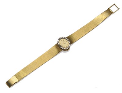 Lot 1206 - A Lady's 18ct Gold Diamond Set Wristwatch, signed Rolex, Precision, ref: 2636, circa 1970, (calibre