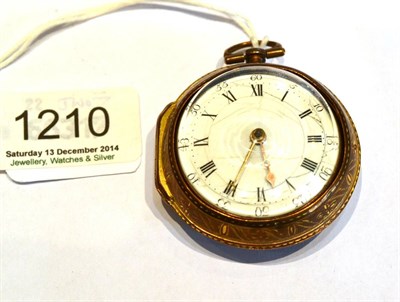Lot 1210 - A Gilt Metal Pair Cased Verge Pocket Watch, Wm Sand, London, circa 1760, gilt fusee movement,...