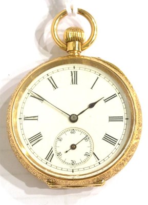 Lot 1232 - A Lady's Fob Watch, retailed by The Goldsmiths Company, 9 High Street, Sheffield, circa 1900, lever