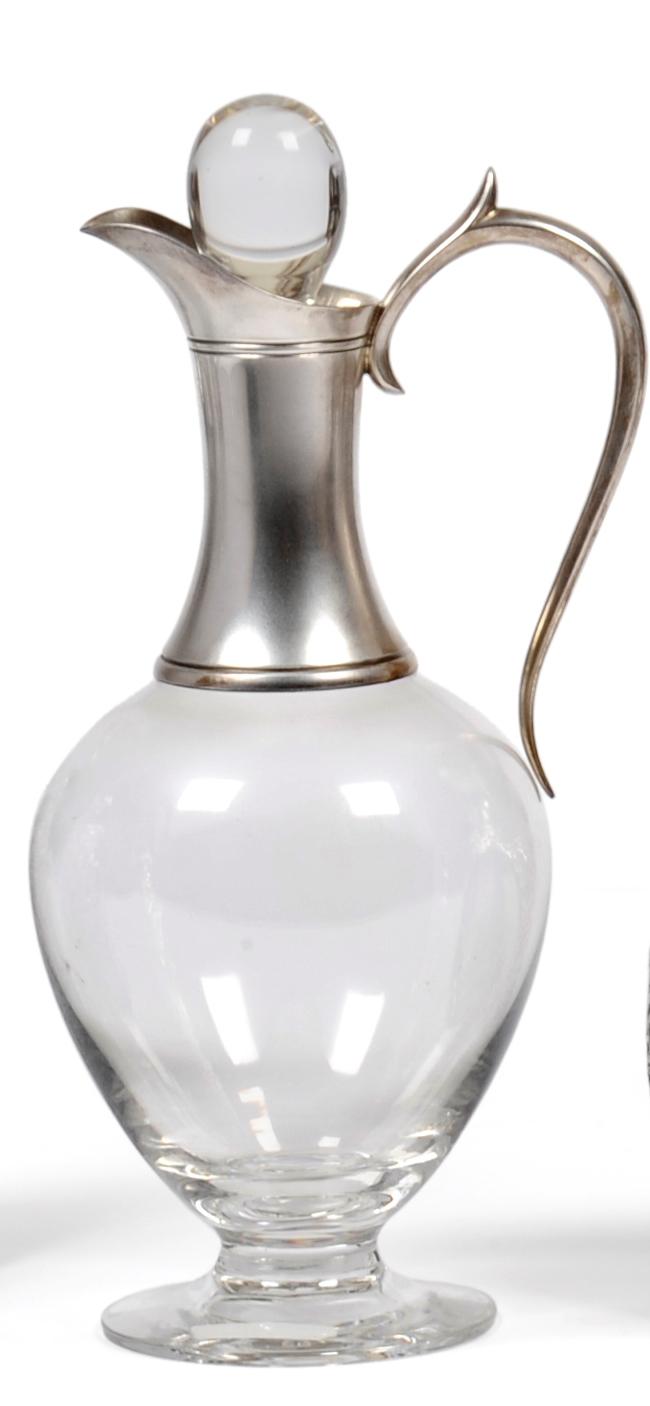 Lot 1016 - An Elizabeth II Silver Mounted Claret Jug, J A Campbell, London 2005, the ovoid body with plain...